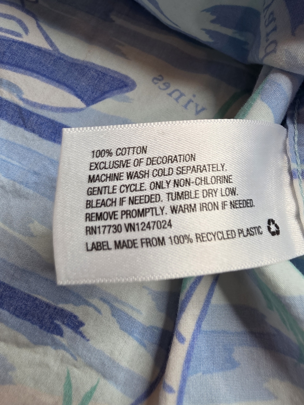 Vineyard Vines Men’s Light Blue Tropical Button-Down Shirt Size Large - Picture 4 of 7